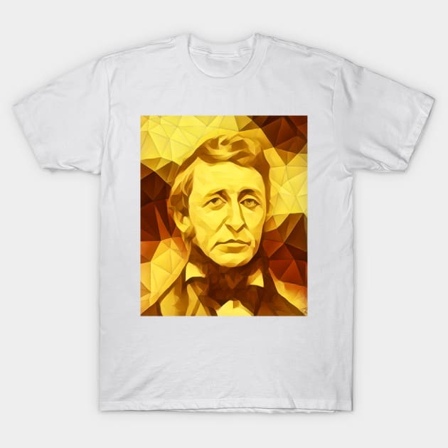 Henry David Thoreau Golden Portrait | Henry David Thoreau Artwork 11 T-Shirt by JustLit